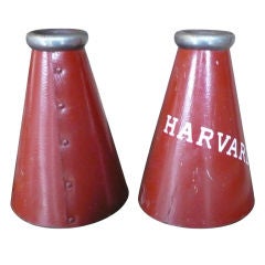 Vintage Pair of Harvard Megaphones