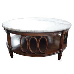 Vintage Round Marble Top Coffee Table