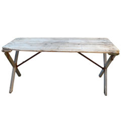 Early Rustic Wood Folding Table
