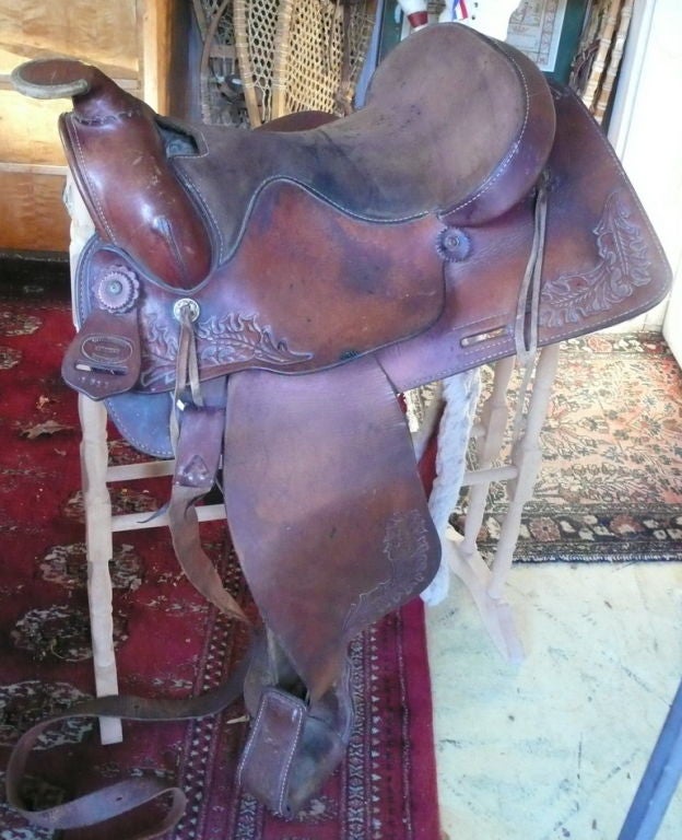 Handsome Tooled Leather Western Saddle, from Ozark Leather Co from Waco Texas, Numbered 1311