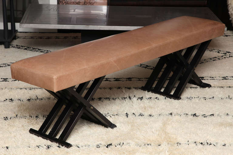 Modernist Bench with Double X Base