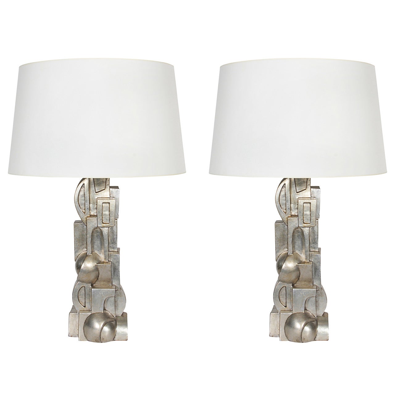 Machine Age Gilt Lamps For Sale
