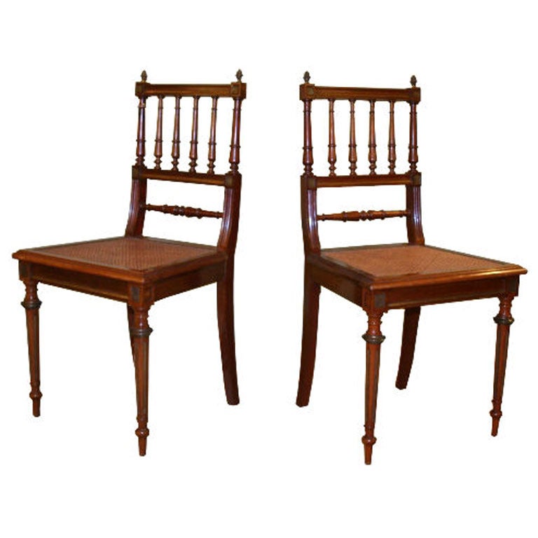Pair of French 1900's Louis XVI Style Sidechairs