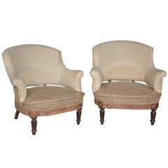 Pair of French Gondola Back Armchairs