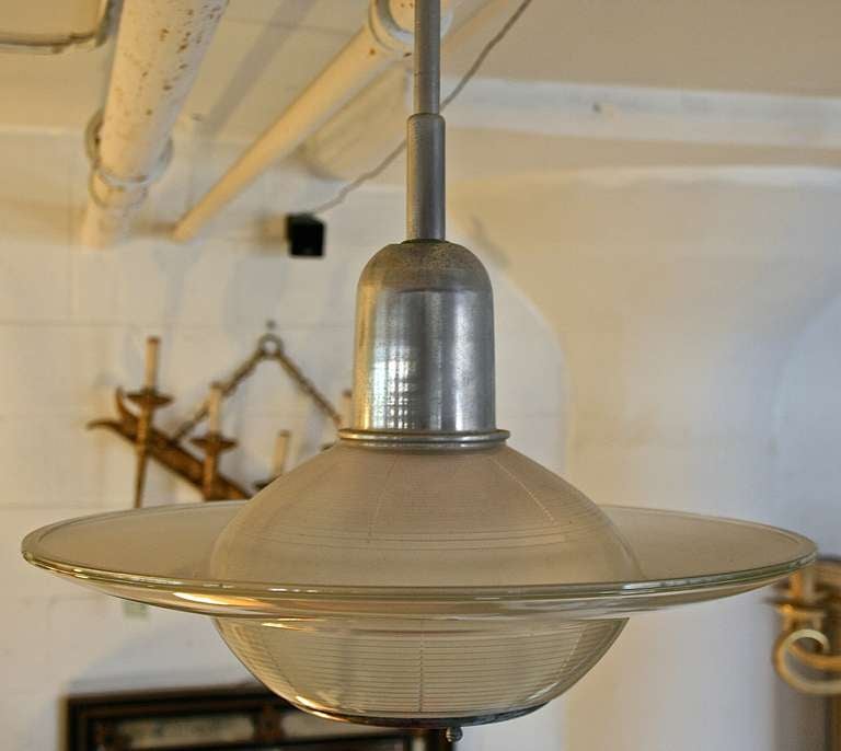 Vintage French 1950's Industrial Chandelier 3