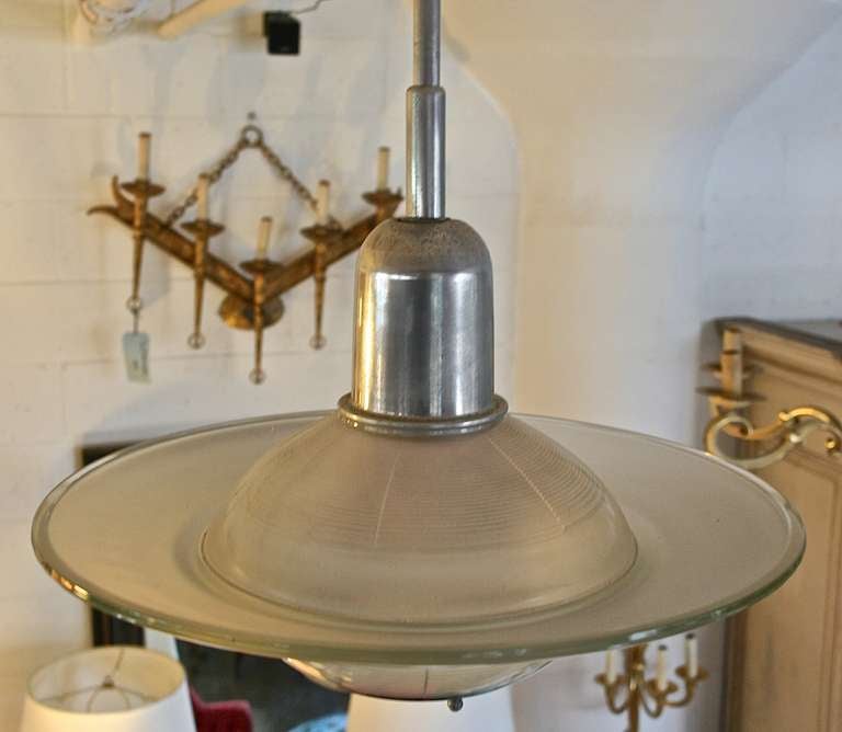 Vintage French 1950's Industrial Chandelier 4