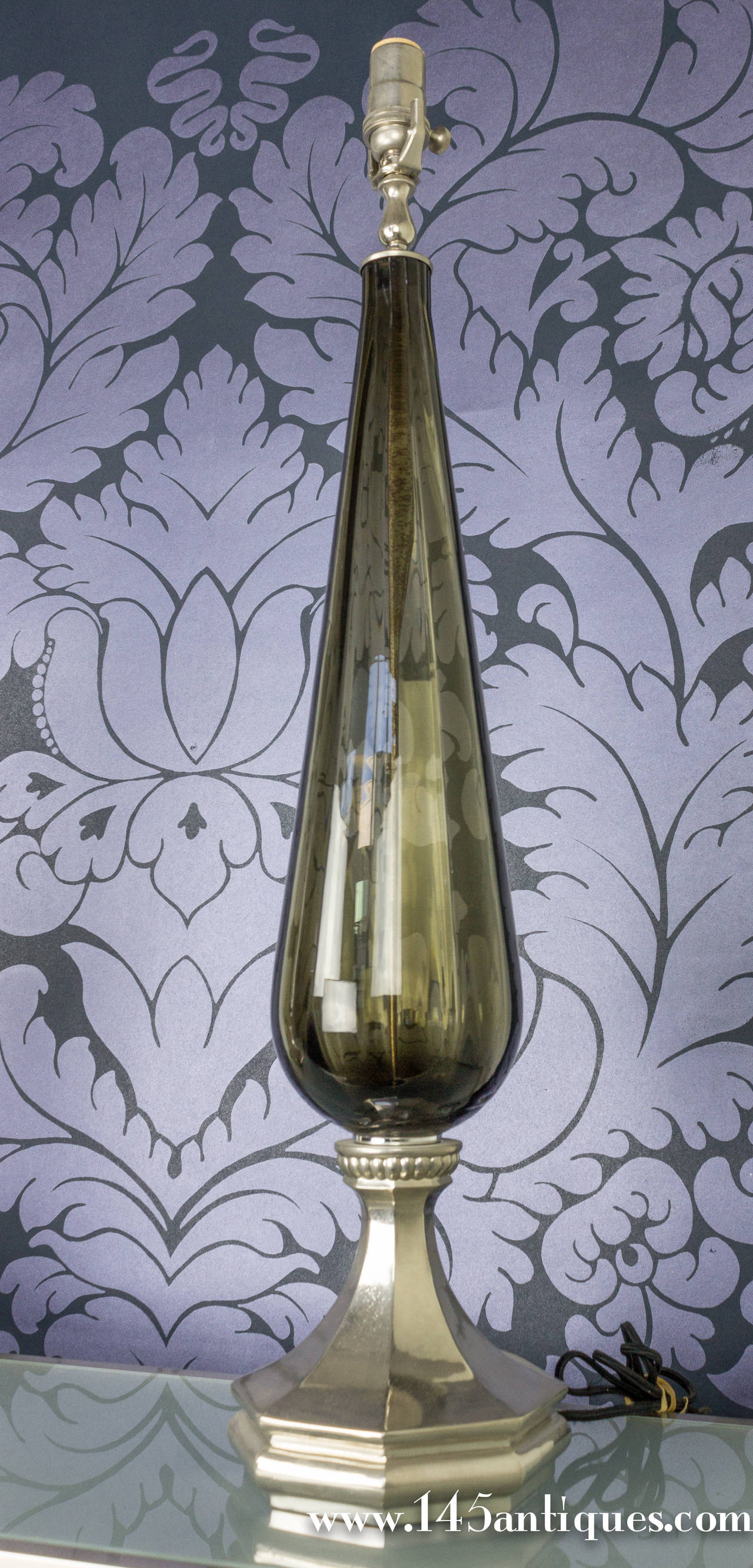 Pair of Italian Sloped Glass Lamps