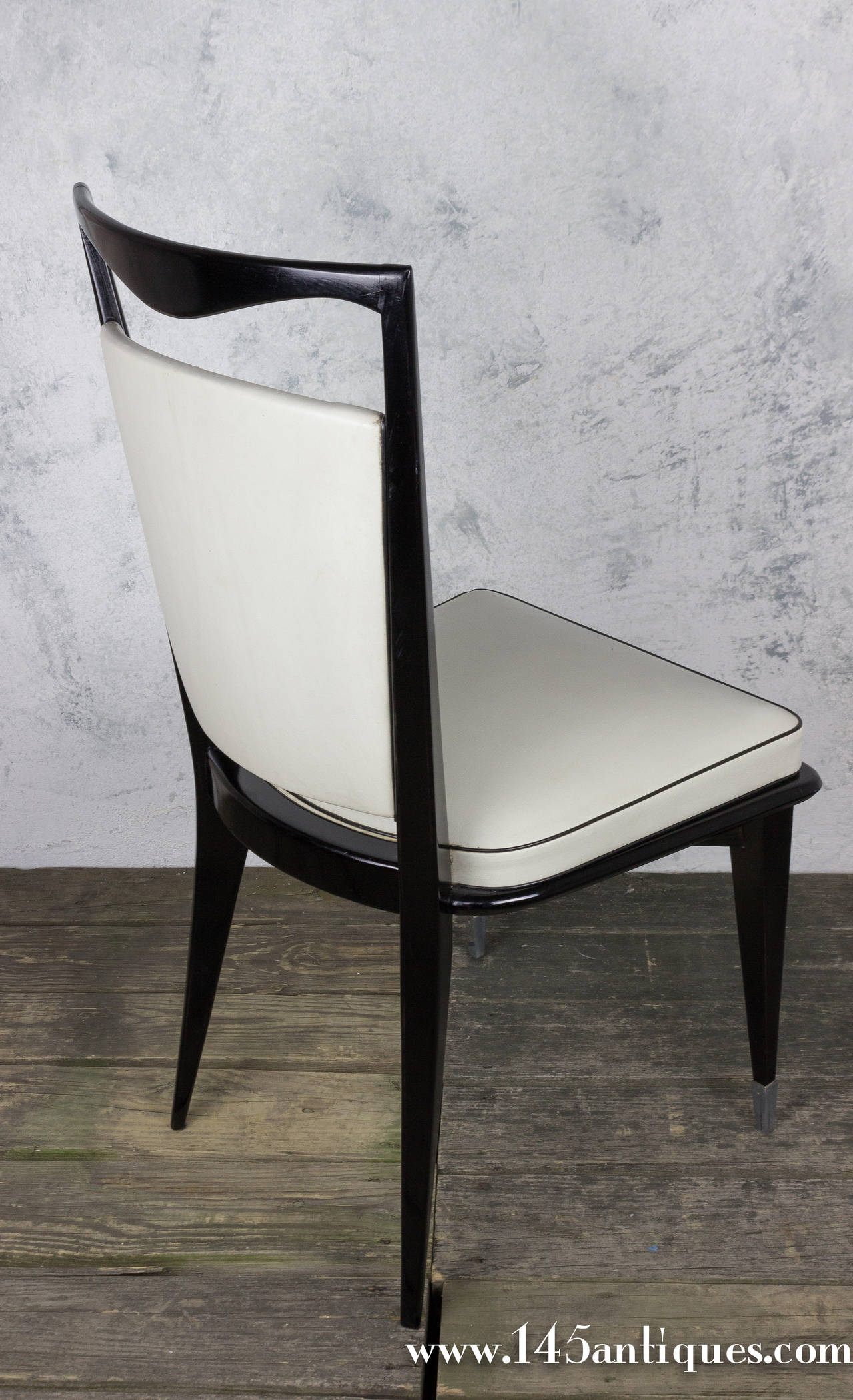 Pair of French Mid-Century Modern Side Chairs For Sale at 1stdibs