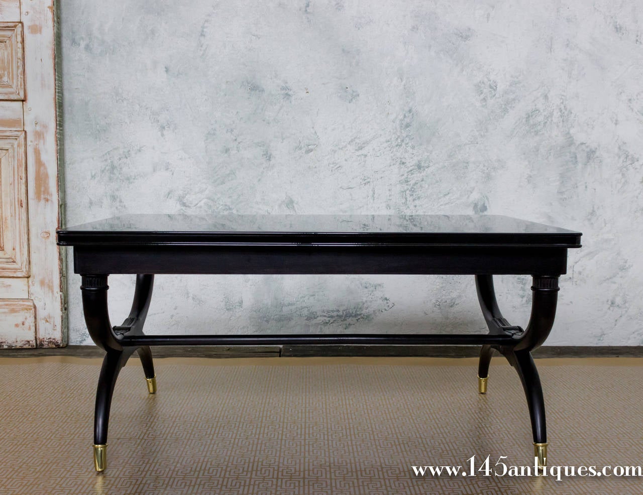 French Ebonized Rectangular Coffee Table 4