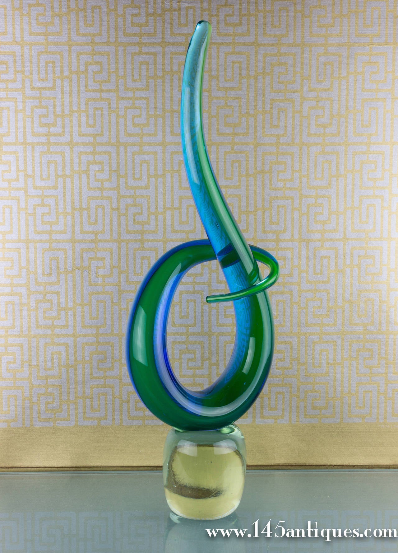 1960's Murano 'Knot' Sculpture in Calcedonio Glass 4