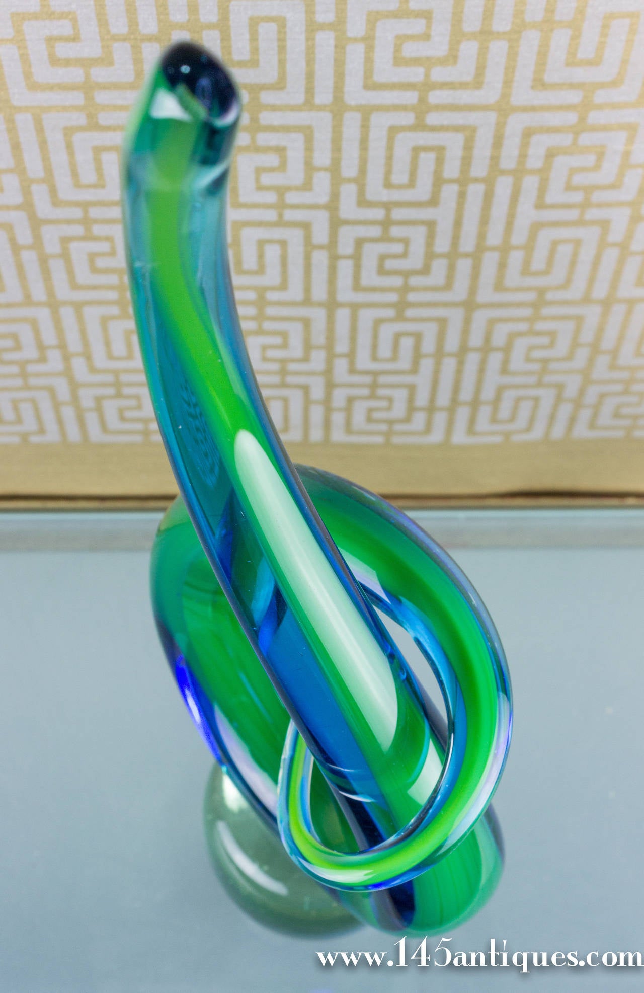 1960's Murano 'Knot' Sculpture in Calcedonio Glass 3