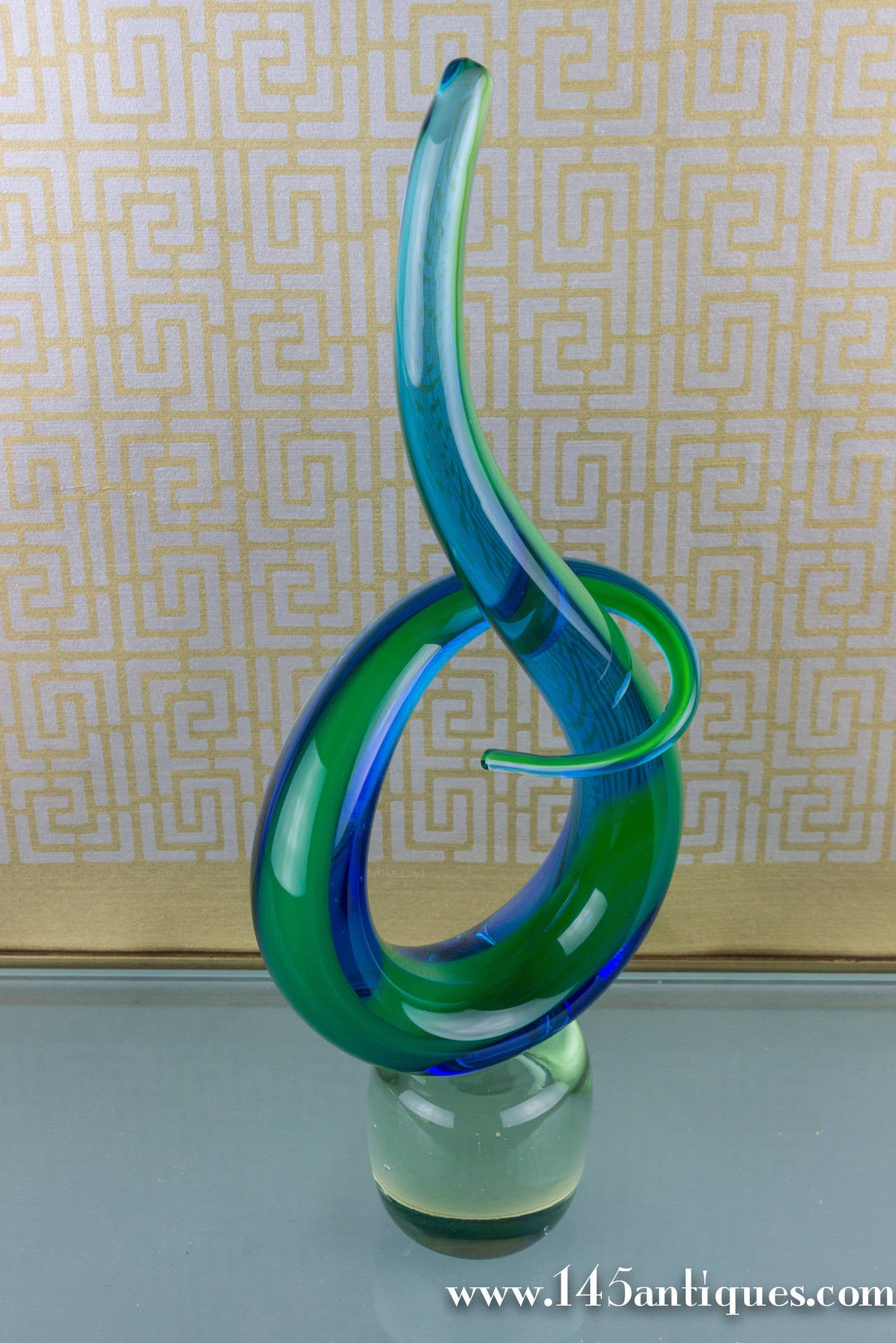 Italian 1960's Murano 'Knot' Sculpture in Calcedonio Glass