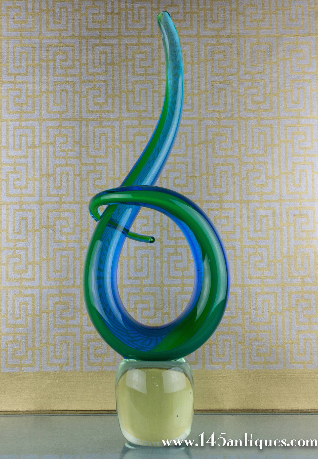 Mid-20th Century 1960's Murano 'Knot' Sculpture in Calcedonio Glass