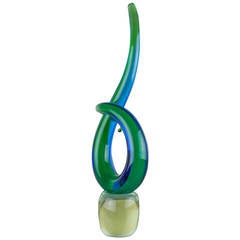 1960's Murano 'Knot' Sculpture in Calcedonio Glass