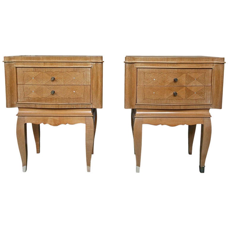 Pair of French 1940s Night Tables For Sale at 1stdibs