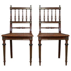 Pair of French 1900s Louis XVI Style Side Chairs with Wicker Seat 2