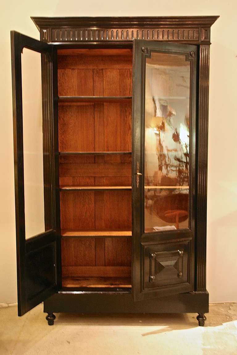 Small 19th C Ebonized French Bookcase 3