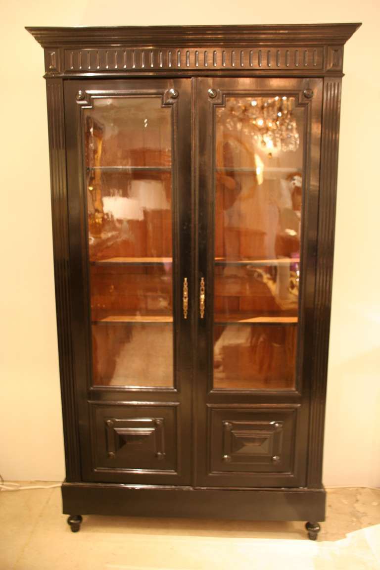 Small 19th C Ebonized French Bookcase 5