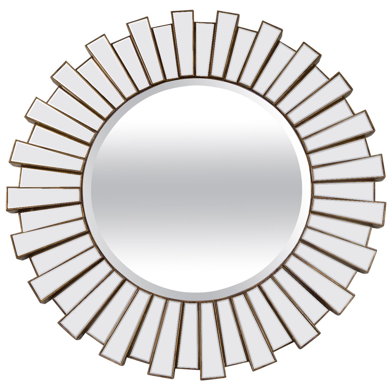 Large Round Sunburst Bevel Mirror