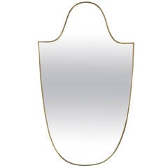 Mid-Century Italian Shield Form Mirror