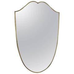 Shield-Shaped Italian Mirror with Decorative Beading