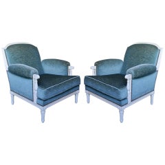 Pair of French 1940s Armchairs, Attributed to Maison Jansen