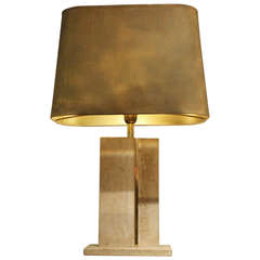 French Modern Travertine Table Lamp