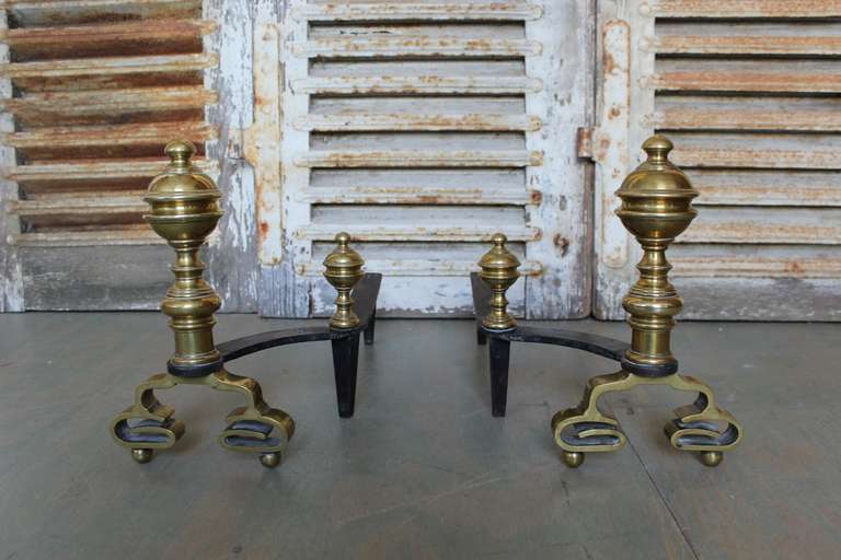 Pair of French Bronze Fireplace Andirons In Excellent Condition In Buchanan, NY