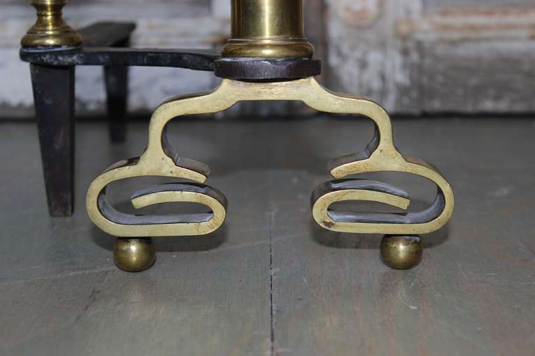 Pair of French Bronze Fireplace Andirons 1