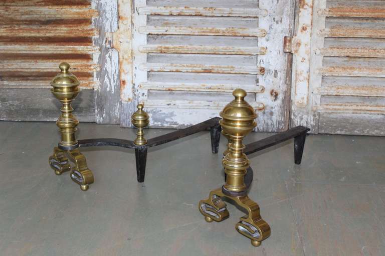 Pair of French Bronze Fireplace Andirons 2
