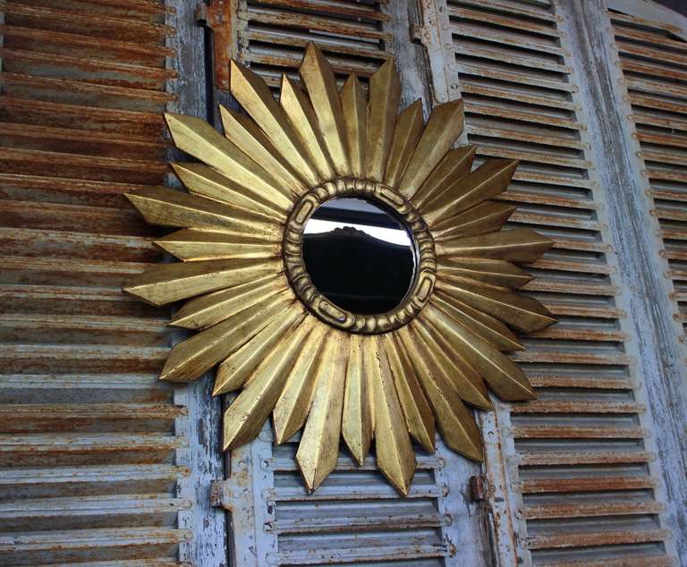 20th Century Very Large Gilt Sunburst Mirror