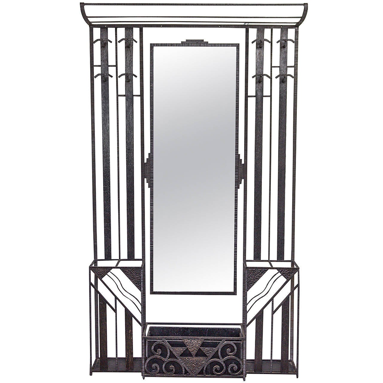 French Art Deco Wrought Iron Coat Rack at 1stDibs