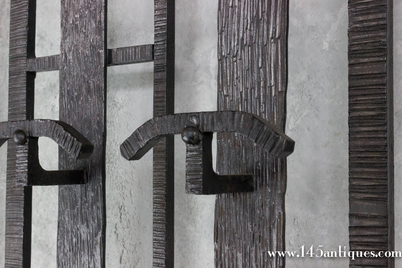 French Art Deco Wrought Iron Coat Rack