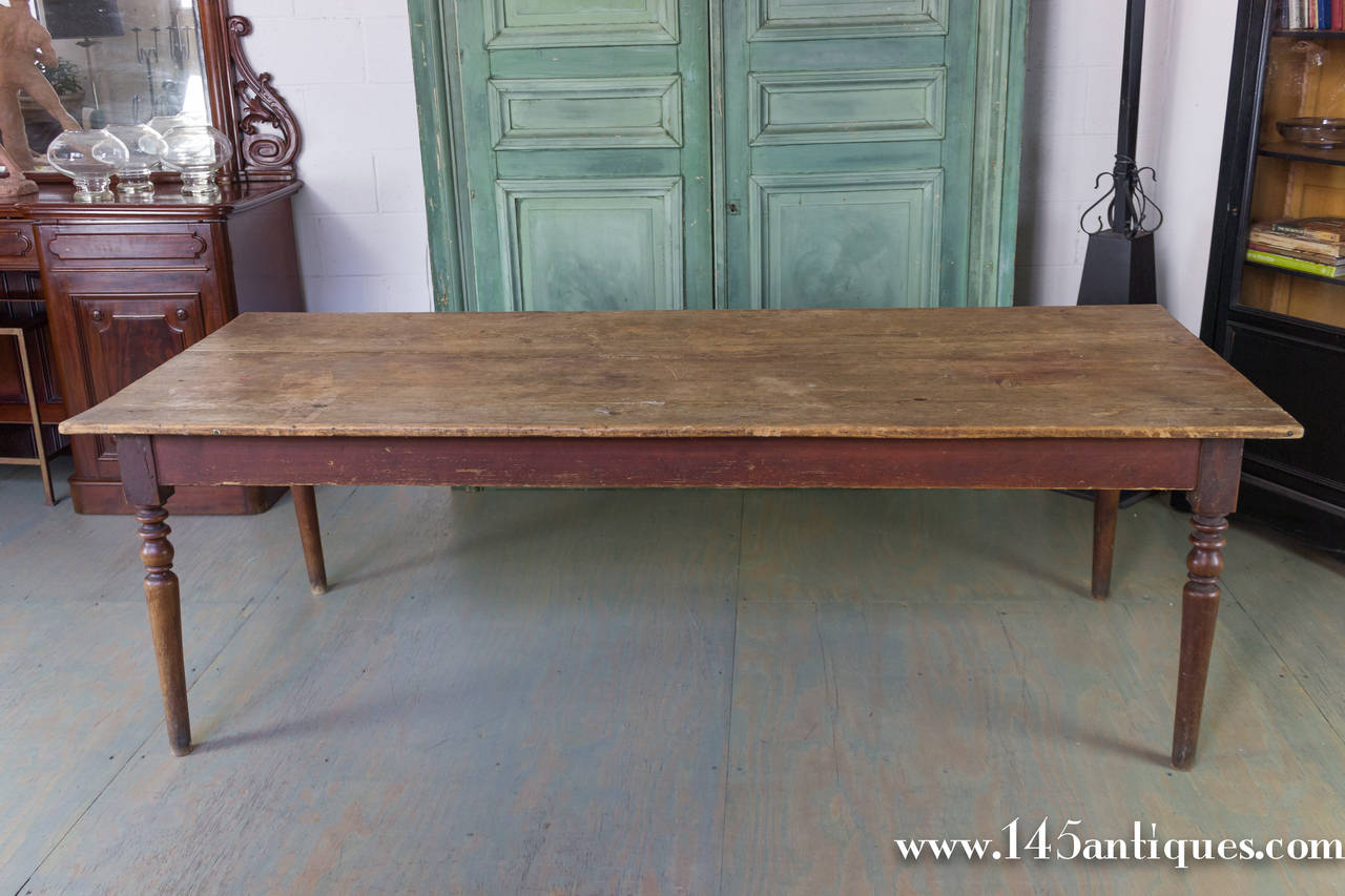 French Oak Farm Table with Turned Legs 3