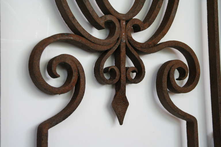 Pair of French Wrought Iron Door Guards In Good Condition For Sale In Buchanan, NY