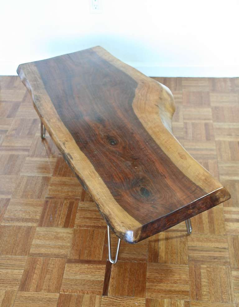 American Walnut Coffee Table with Hairpin Legs