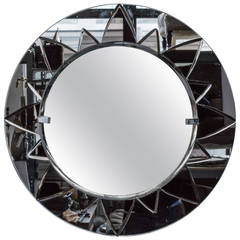 Unusual Round Mirror with Rose Mirror Sunburst Design 6