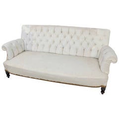 Tufted Napoleon III Sofa in Muslin
