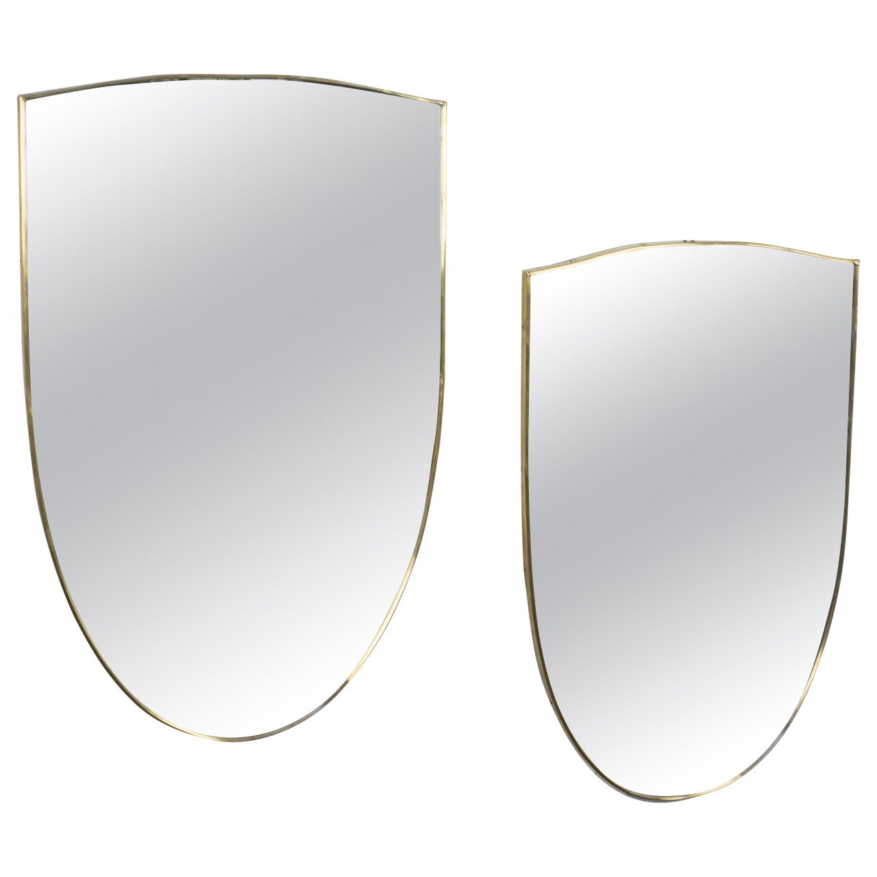 Pair of Italian Shield Shaped Mirrors