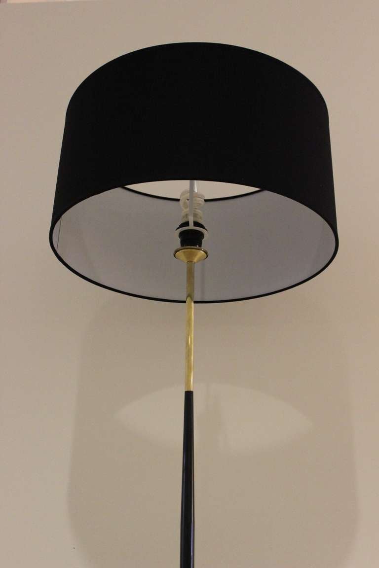 Brass Italian Mid-Century Stilnovo Floor Lamp with Tripod Base