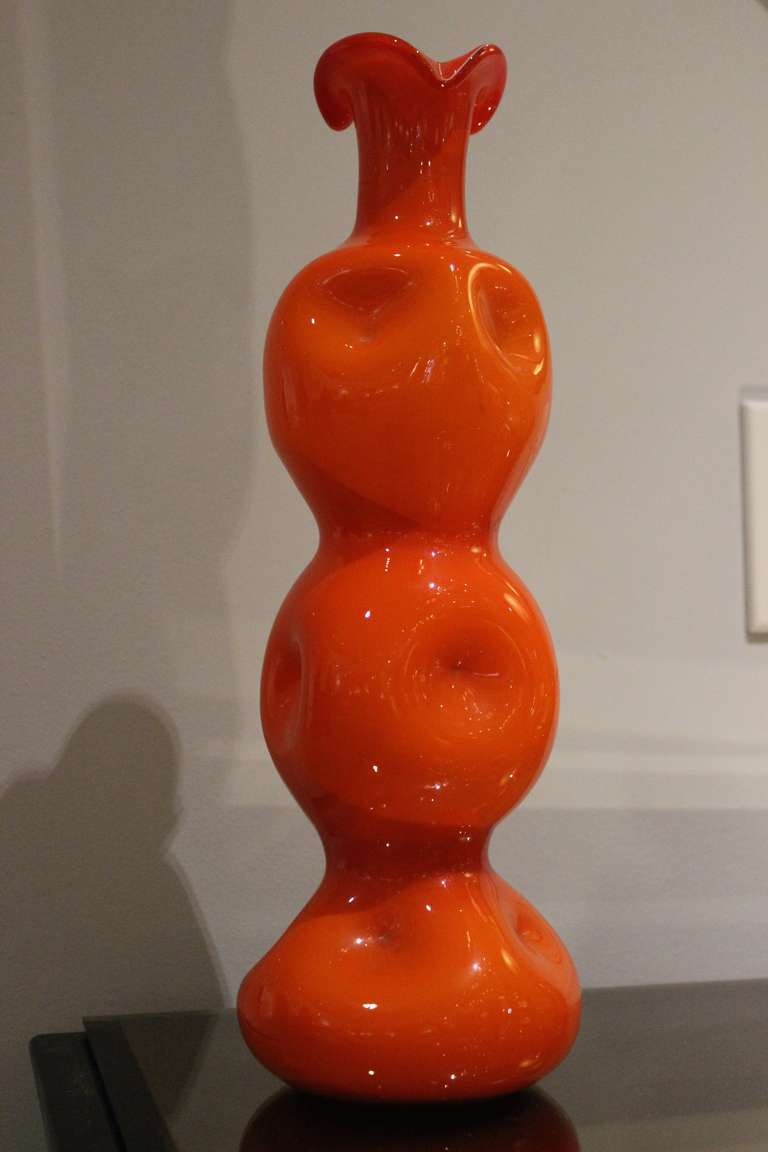 Mid-Century Modern Italian Midcentury Orange Glass Vase