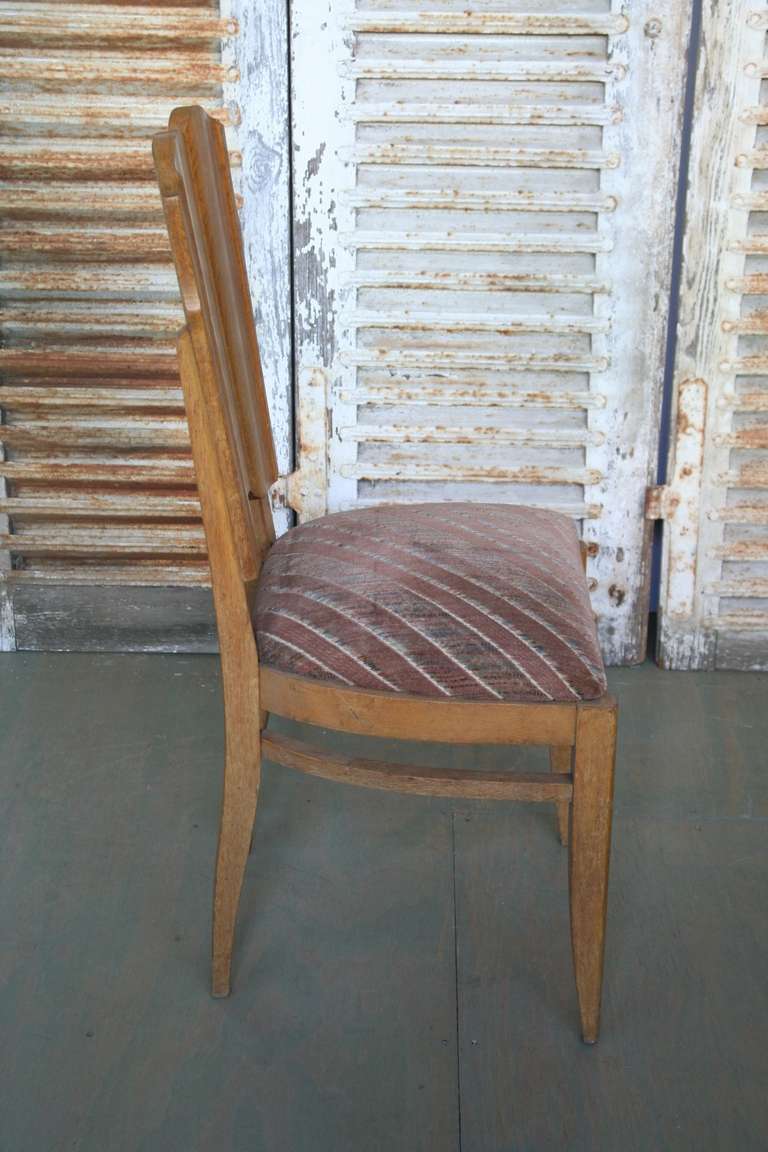 Set of Six Linen Fold Oak Side Chairs In Good Condition In Buchanan, NY