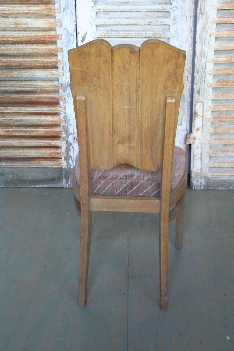Set of Six Linen Fold Oak Side Chairs 1