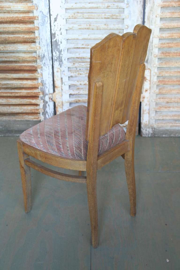 Set of Six Linen Fold Oak Side Chairs 2