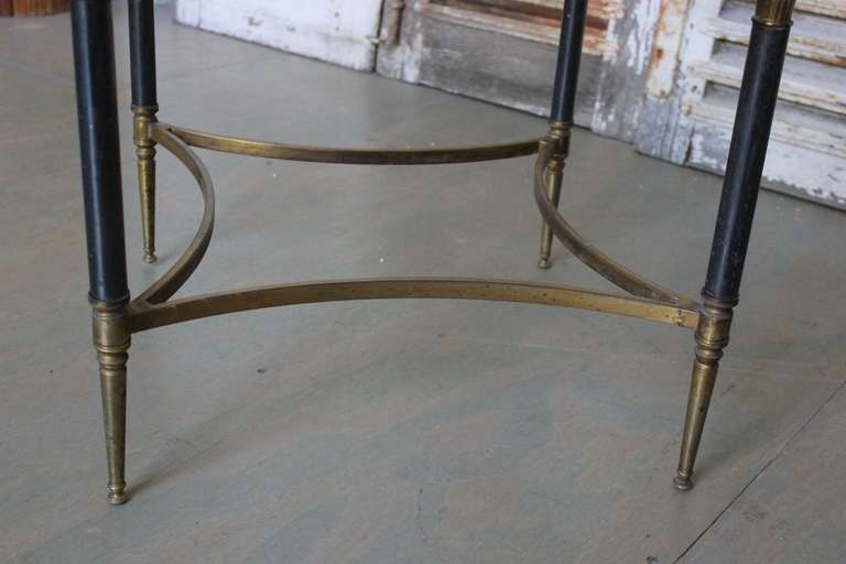 French 1950’s Round Bronze Coffee Table with Glass Top 2