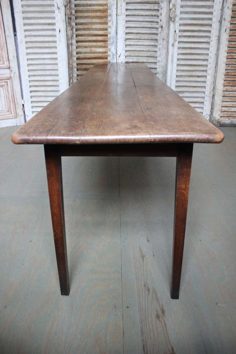 French Early 20th Century Oak Farm Table 3