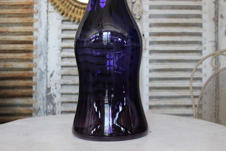 American Tall Dark Amethyst Blenko Vase