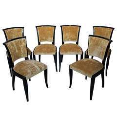 Set of 6 French Ebonized Dining Chairs Set of 6 French Ebonized Dining Chairs