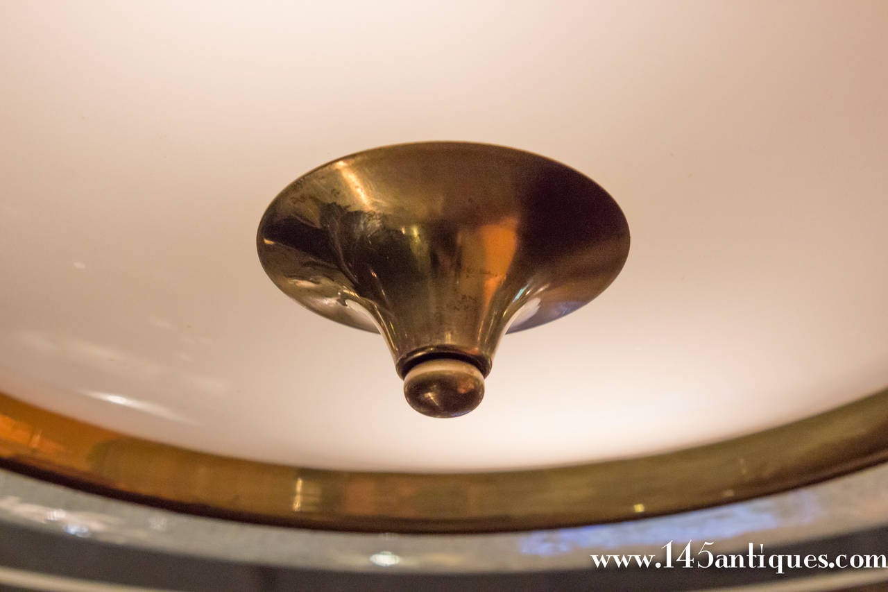Brass Amazing Mid-Century Modern Light Fixture in the Style of Fontana Arte