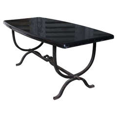 Spanish Wrought Iron Coffee Table with Marble Top